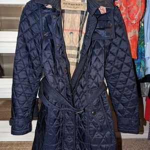 Burberry Quilted Rain Parka jacket, blue/navy, S/P